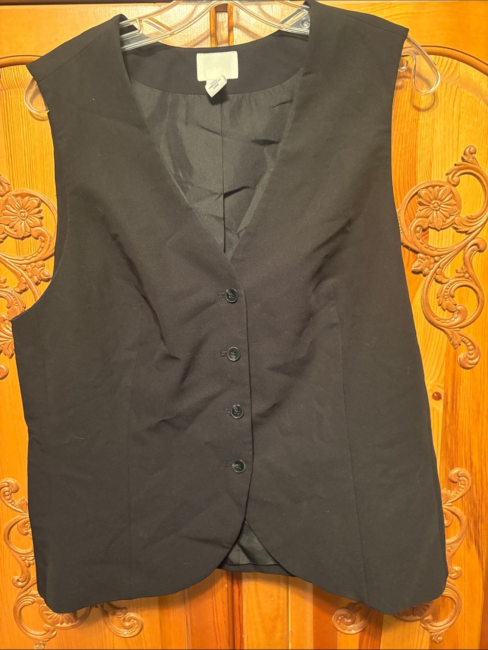 H&M Black Women's Button-Front Vest